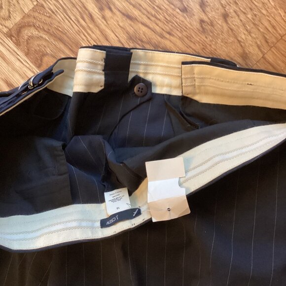 NWT J CREW NAVY PINSTRIPE WOOL BLEND TROUSER PANTS ADJUSTABLE WAIST 12 CLASSIC - Picture 4 of 5